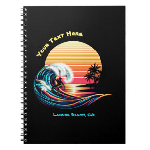 Surfen bei Sonnenuntergang - Notebook Notizblock