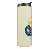 Surfen bei Sonnenuntergang Thermosbecher (Nach links gedreht)