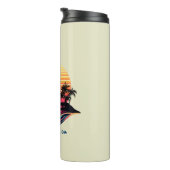 Surfen bei Sonnenuntergang Thermosbecher (Nach rechts gedreht)