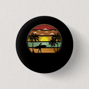 Surfen Bekleidung Surfen Vintage Sonnenuntergang S Button