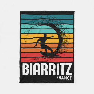 Surfen Biarritz Frankreich Strand Vintage Retro Su Fleecedecke