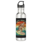 Surfen Bigfoot Jagd Waves Verstecken von Fußspuren Edelstahlflasche (Vorderseite)