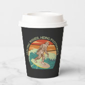 Surfen Bigfoot Jagd Waves Verstecken von Fußspuren Pappbecher (Rückseite)