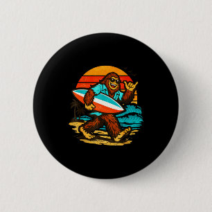 Surfen Bigfoot Retro Sonnenuntergang Strand tropis Button