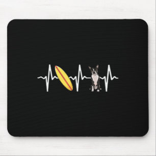 Surfen Boston Terrier Herzschlag Hunde Liebhaber Mousepad