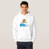Surfen Bulldog Funny Dog Hoodie (Vorne ganz)