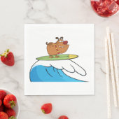 Surfen Bulldog Funny Dog Napkins Serviette (Beispiel)