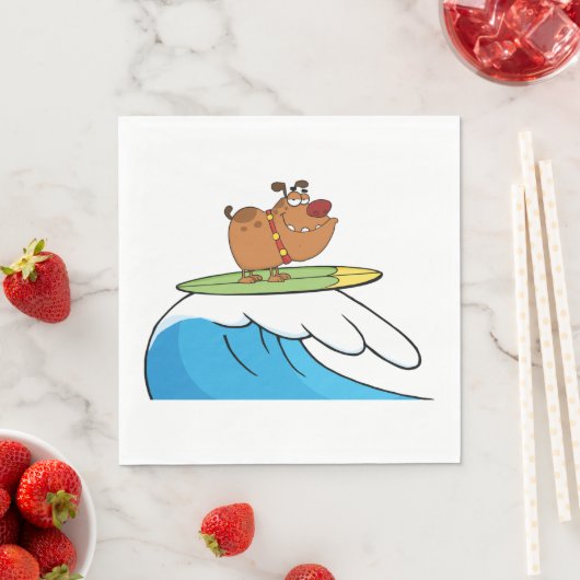 Surfen Bulldog Funny Dog Napkins Serviette (Beispiel)