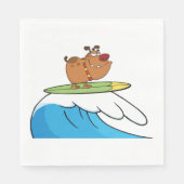 Surfen Bulldog Funny Dog Napkins Serviette (Vorderseite)