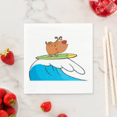 Surfen Bulldog Funny Dog Napkins Serviette