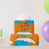 Surfen Bulldog Funny Dog Wrapping Paper Geschenkpapier