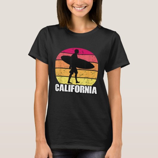 Surfen California Surfer Surf T-Shirt (Vorderseite)