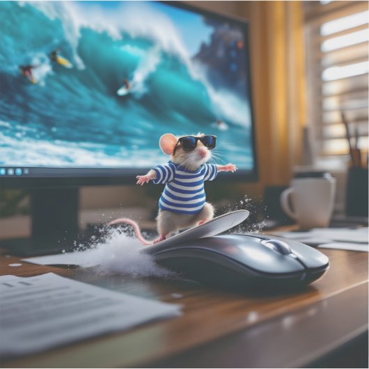 Surfen da Mouse! Aufkleber (Vorderseite)