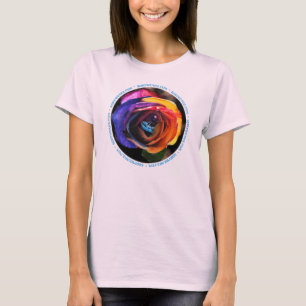 Surfen des Regenbogen-Rosen-T - Shirt
