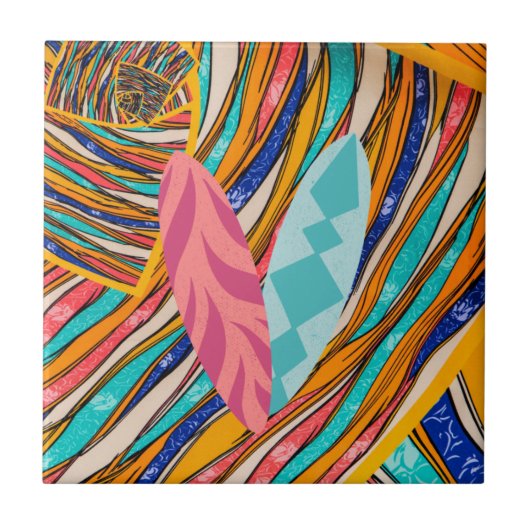 Surfen Ein buntes Abenteuer Fliese (Vorderseite)