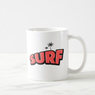 Surfen, einfach surfen. In rot Kaffeetasse