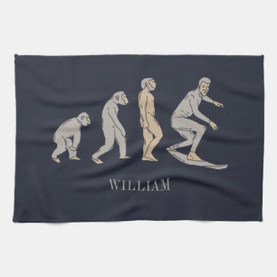 Surfen Evolution Surfboard Beach Sport Geschirrtuch