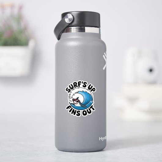Surfen, Finden - Cooles Surfen Aufkleber (HydroFlask)
