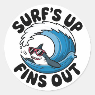 Surfen, Finden - Cooles Surfen Runder Aufkleber