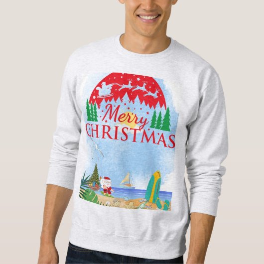 Surfen für den Weihnachtsmann Sweatshirt (Vorderseite)