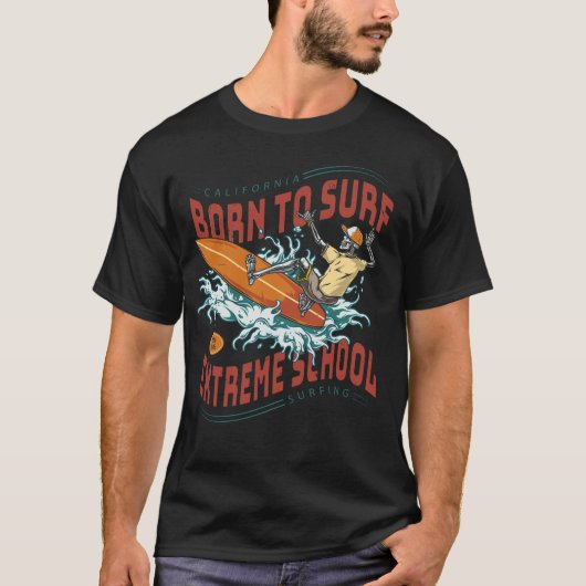 Surfen - Geboren zum Surfen T-Shirt (Vorderseite)