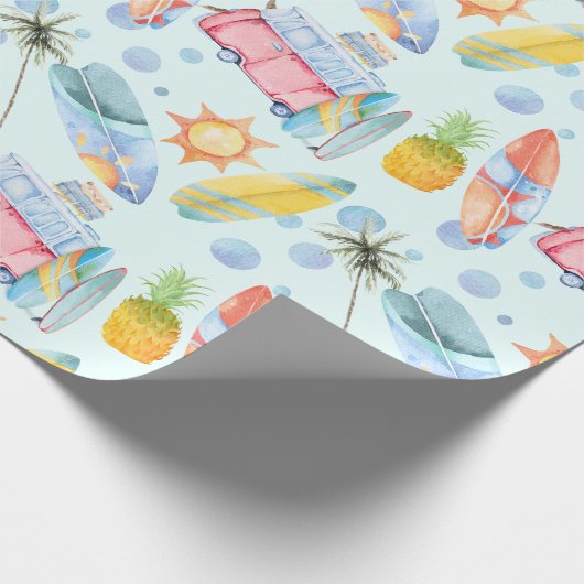 Surfen Geburtstagsfeier Surfliebhaber Geschenkpapier (Ecke)