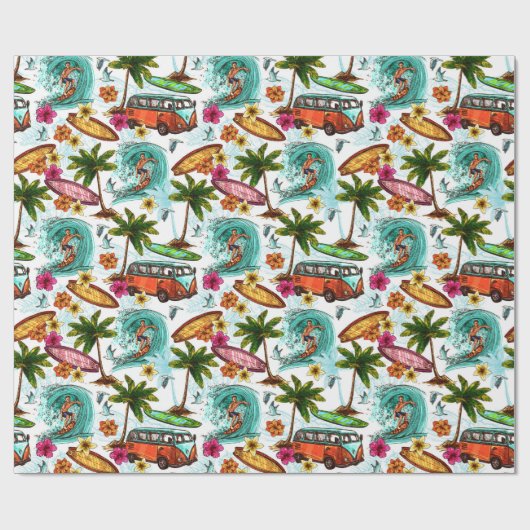 Surfen Geschenkpapier (Flach)