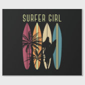 Surfen Girl Surfbrett Surfen Girl's Surfen Geschenkpapier (Flach)