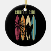 Surfen Girl Surfbrett Surfen Girl's Surfen Keramik Ornament (Vorne)