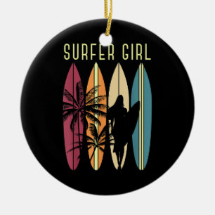 Surfen Girl Surfbrett Surfen Girl's Surfen Keramik Ornament