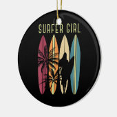 Surfen Girl Surfbrett Surfen Girl's Surfen Keramik Ornament (Links)