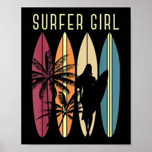 Surfen Girl Surfbrett Surfen Girl's Surfen Poster