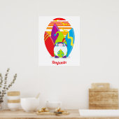 Surfen Gnome farbenfroher Sommer Poster (Küche)