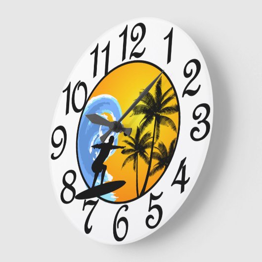 Surfen Große Wanduhr (Winkel)