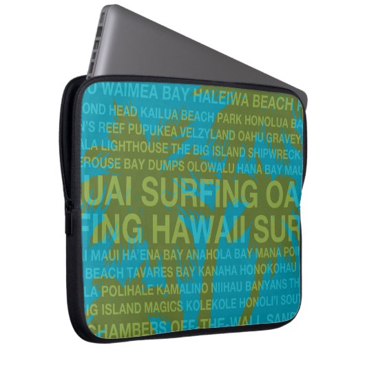 Surfen Hawaii Palm Tree Hawaiian WetsuitLaptopBag Laptopschutzhülle (Vorne Rechts)