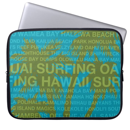 Surfen Hawaii Palm Tree Hawaiian WetsuitLaptopBag Laptopschutzhülle (Vorderseite)