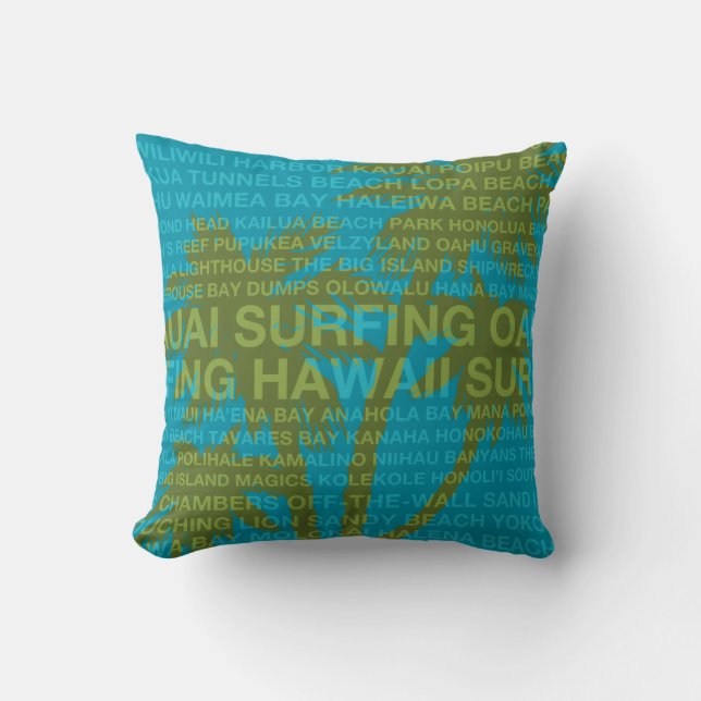 Surfen Hawaii Palm Trees Hawaiian Pillows Kissen (Vorderseite)