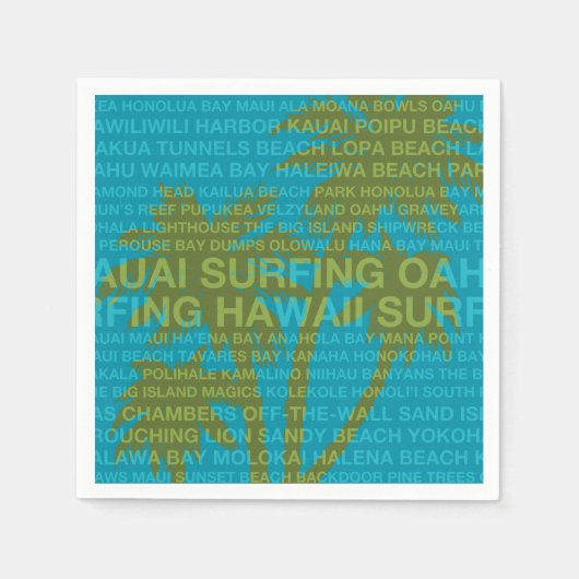 Surfen Hawaii Palm Trees Hawaiian Tropical Serviette (Vorderseite)