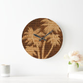Surfen Hawaii Palm Trees Imitate Holzuhr Große Wanduhr (Zuhause)