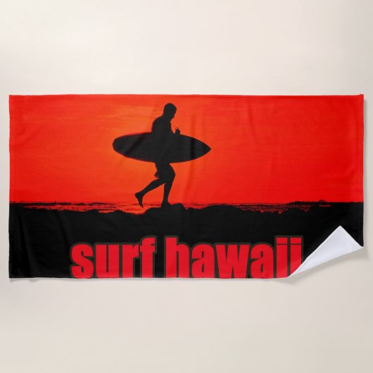 surfen hawaii strandtuch (Vorderseite)