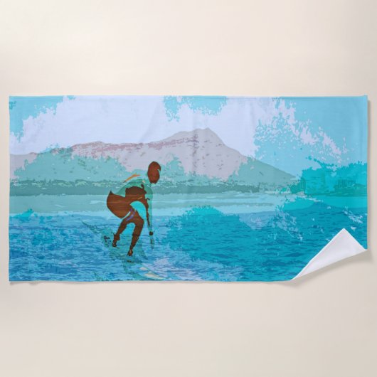 surfen hawaii strandtuch (Vorderseite)