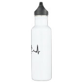 Surfen Heartbeat Line Funny Surf Geschenke Edelstahlflasche (Rechts)