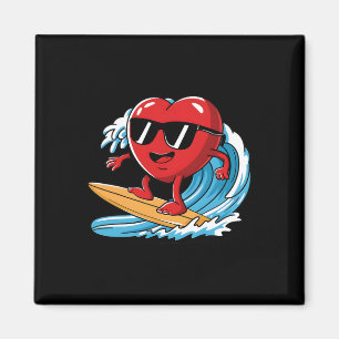 Surfen Herz Reiten Surfbrett Valentinstag Jungen Magnet