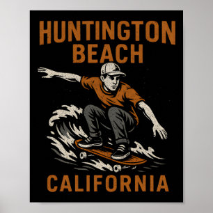 Surfen Huntington Beach Kalifornien Vintage Herren Poster