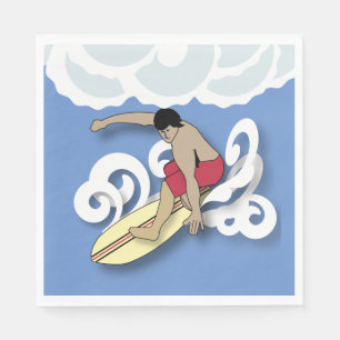 Surfen im Fass Serviette