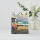 Surfen im Hawaii Food Truck Postkarte (Stehend Vorderseite)