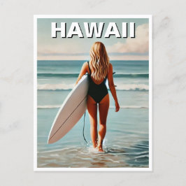 Surfen im Hawaii Surfer Girl Postkarte