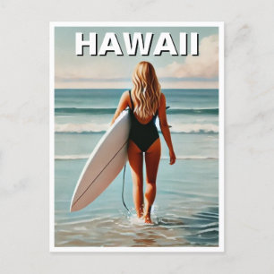 Surfen im Hawaii Surfer Girl Postkarte