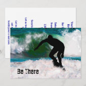 Surfen im Meeresschaum Einladung (Vorne/Hinten)
