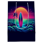 Surfen im Neon Sunset- Mittlere Geschenktüte (Rückseite)